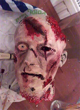 severed zombie head prop halloween